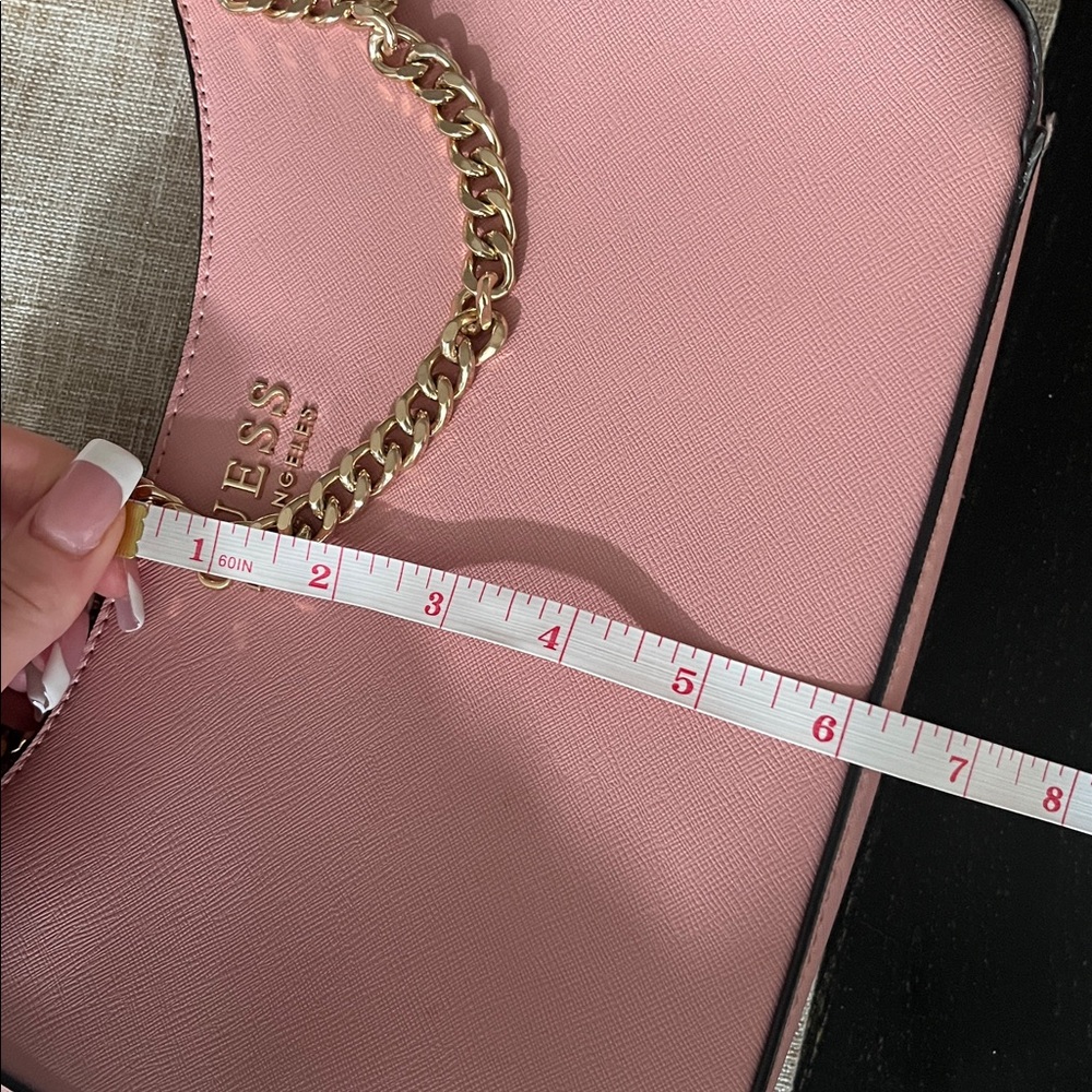 Guess Pink Shoulder Bag with Gold Chain Accent - Picture 5 of 5
